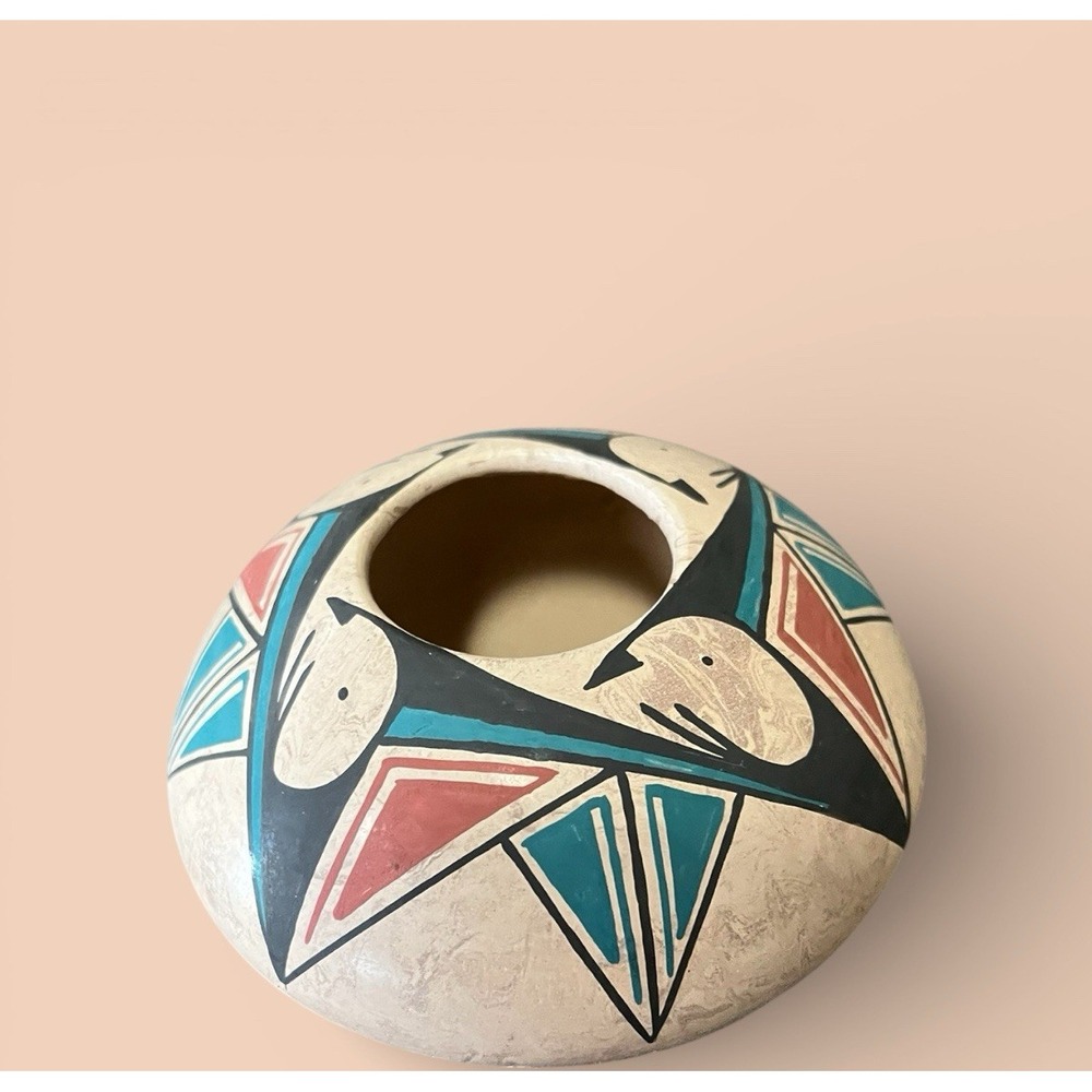Mata Ortiz Pottery Seed Pot Silvia Rodriguez Mixed Clay Paquime Traditional Art - Picture 9 of 11